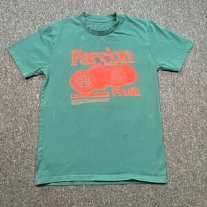 Atthemoment Passion Fruit Shirt Sz S Men Teal Green Streetwear Botanical Graphic